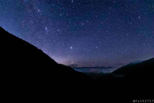 ナメゴ谷の星空と天の川