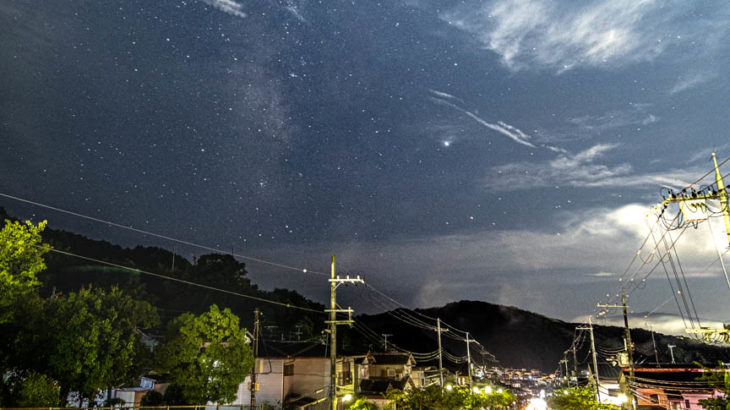 朝倉台の街並みと星空を撮影してきました（奈良県桜井市）