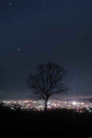 KANI LPRF +NiSi Soft nano GND(32)で撮影した若草山の夜景と星空