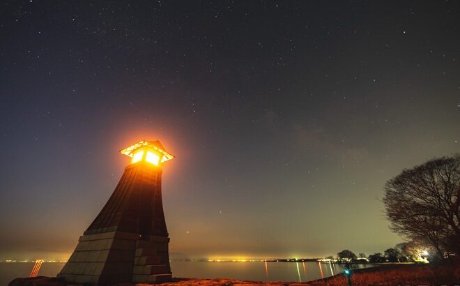 琵琶湖・木津港跡へ星空の撮影に行きました（滋賀県高島市）