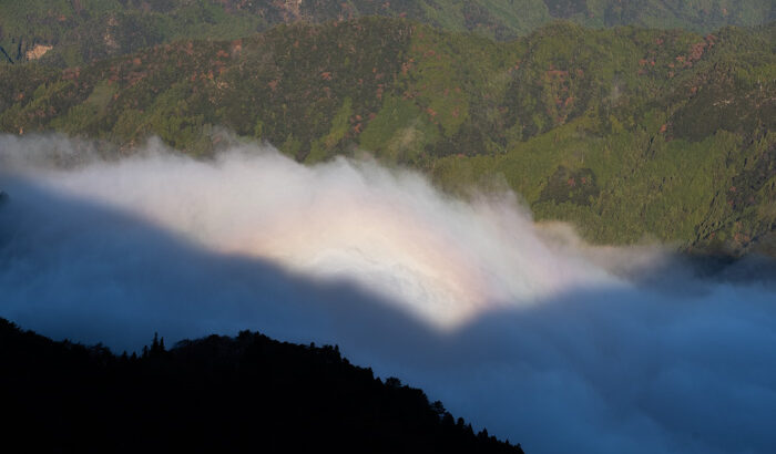 玉置山の雲海と彩雲