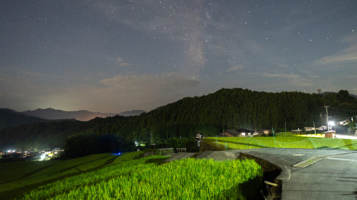 夏の夜、深野のだんだん田で見た星空・天の川（三重県松阪市）