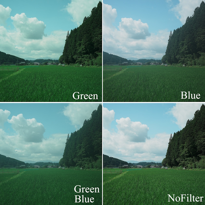 kenko NOSTALTONE Green blue comparison